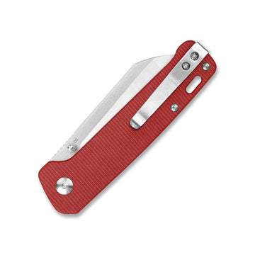 QSP Penguin Pocket Knife,D2 blade,Various Handle Option (Red micarta handle)