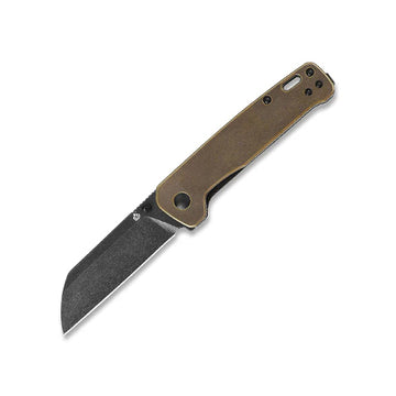 QSP Penguin Pocket Knife,D2 blade,Various Handle Option (Black stone wash blade, brass handle)