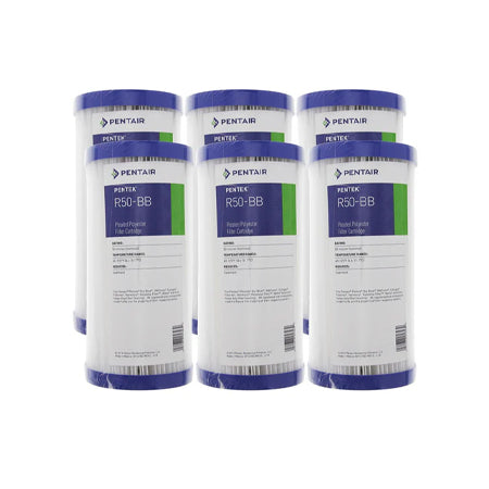 R50-BB 50 Micron 10 x 4.5 Whole House Pleated Sediment Filter 6 Pack