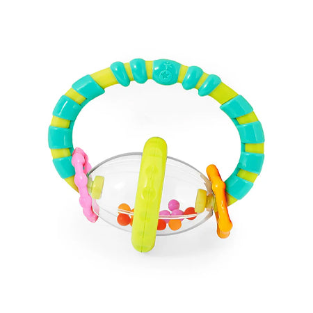 Grab and Spin Baby Rattle and BPA-Free Teether Toy, Ages 3 Months+