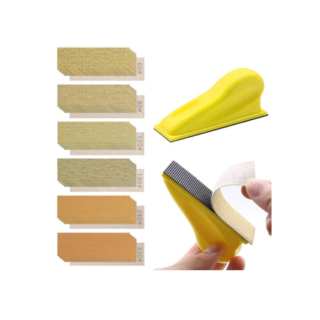 61 Pieces Detail Sanding Refill 3.5 x 1 inch, Micro Sander Kit for Small Projects Hook