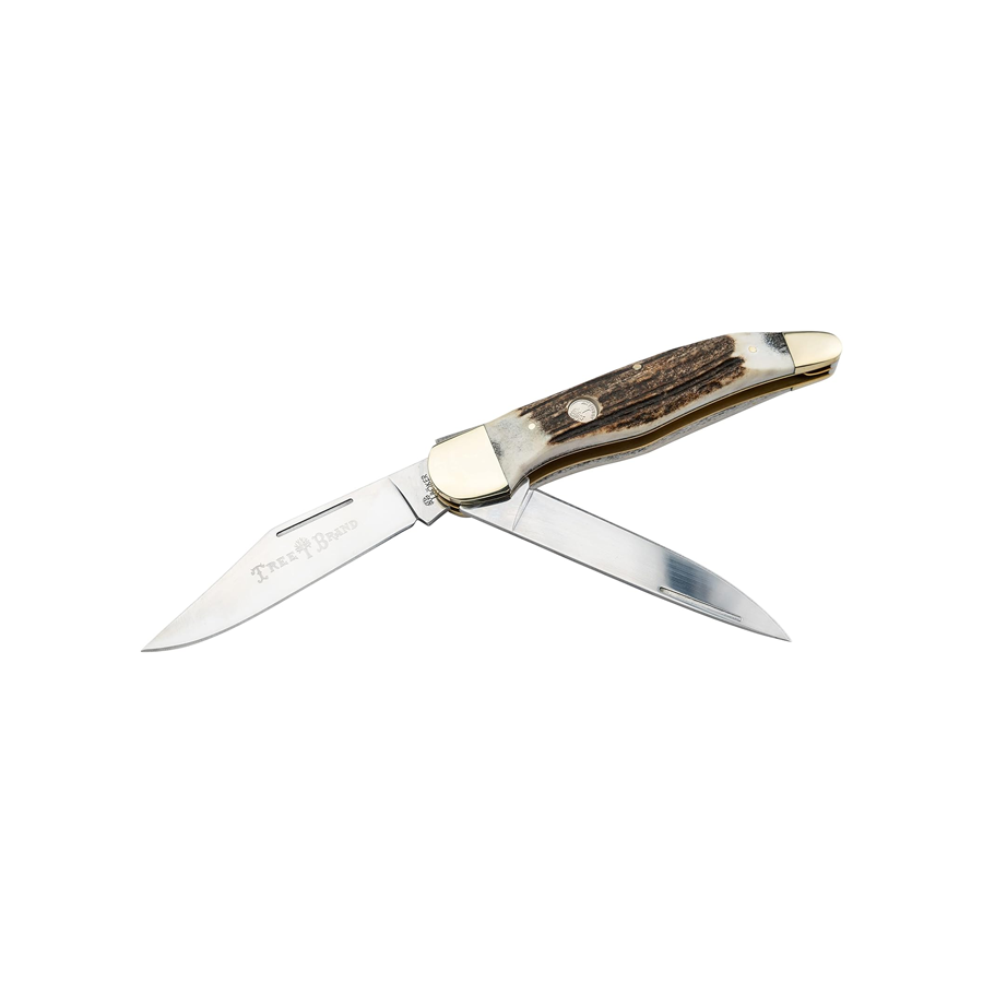 Folding Hunter 4.5 Inch Pocket Knife, Genuine Stag