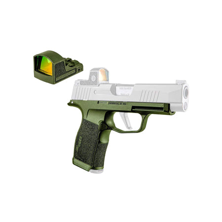 SIGSORG0305 omeo Zero micro open reflex sight 3 MOA OD Green And P365XL Grip Module