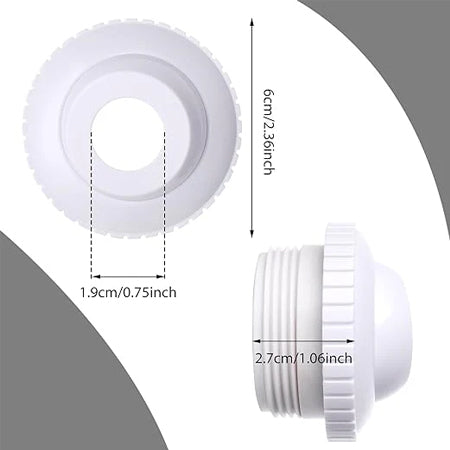 3/4" Directional Flow Eyeball Inlet Jet, Swimming Pool Return Jet Replacement Parts - Thumbnail 2