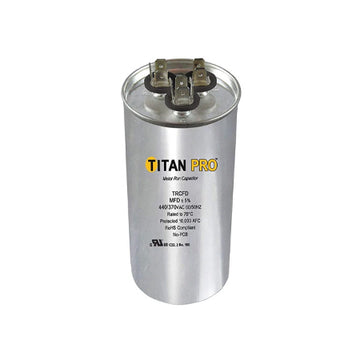 Round Motor Dual Run Capacitor, 457.5 Microfarad Rating, 370-440VAC Voltage