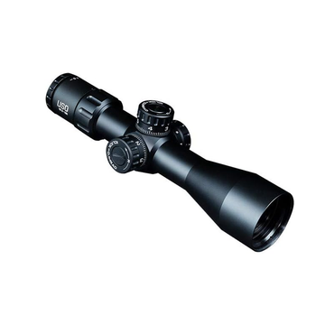 US Optics 3-12x544mm 30mm Tube; Non-Lit FFP MHR Reticle; Elevation and Windage Zeroing Knob with 1/10 MIL Adjustments TS-12X-MHR, Black