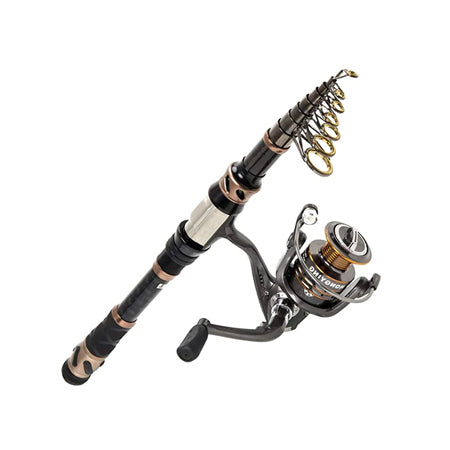 PLUSINNO Fishing Rod and Reel Combos - Carbon Fiber Telescopic Fishing Pole