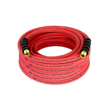 3/8" Ultra Lightweight Rubber Hose, 50' Air Hose w/ 3/8" NPT Male Inlet Thread Ends