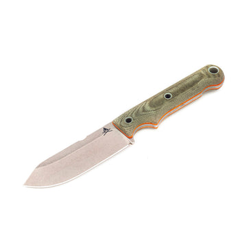 White River Firecraft FC4 Fixed - Stonewashed, Green Micarta - Kydex Sheath