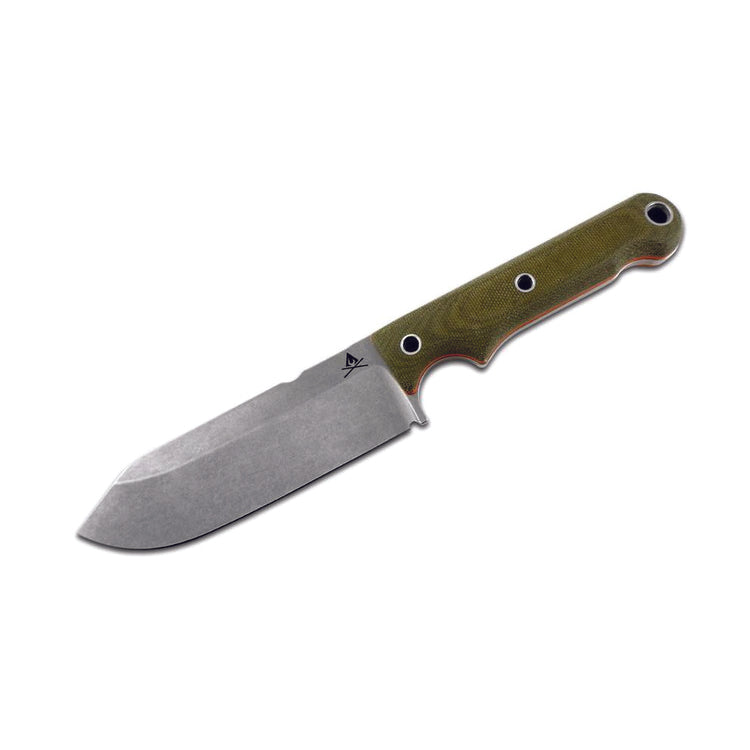White River Firecraft FC5 Fixed - Stonewashed, Green Micarta - Kydex Sheath