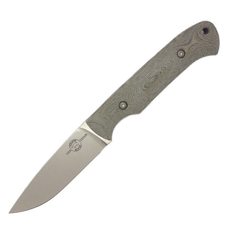 White River Hunter Fixed - Black & Olive Drab Linen Micarta