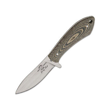 White River Jerry Fisk Sendero Pack 3.25 Inches s35vn Stonewashed Blade Black Green Linen Micarta Handles Knife