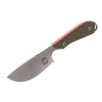 White River M1 Skinner - Stonewashed S35VN Blade - Green & Orange Textured G-10 - Kydex Sheath