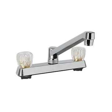 Chrome Centerset Swivel Spout with Dual Crystal Handles for Petite Kitchens