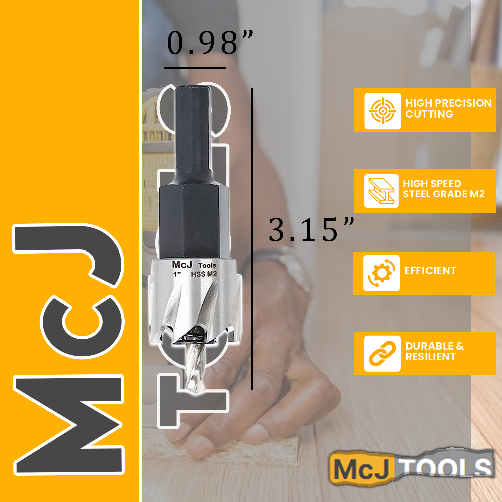 McJ Tools 1 Inch HSS M2 Drill Bit Hole Saw for Metal