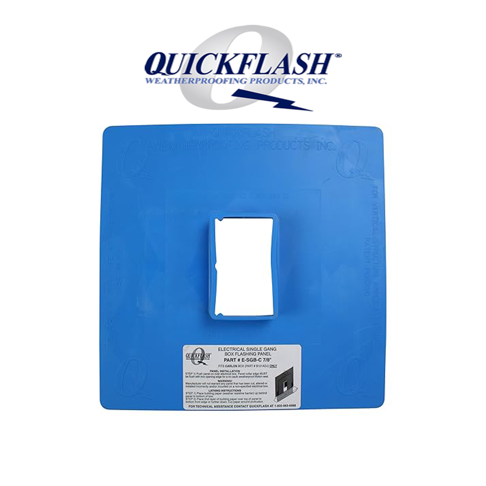 Quickflash Electrical Single Gang Box Flashing Panel E- E-SGB-A-7/8"