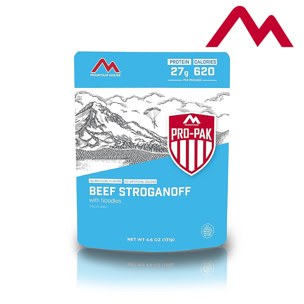 Mountain House Beef Stroganoff with Noodles Pro-Pak | Freeze Dried Backpacking & Camping Food | One Serving