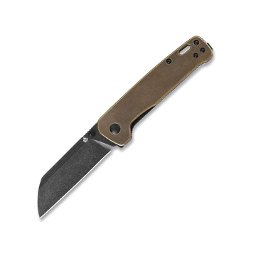 QSP Penguin Pocket Knife,D2 blade,Various Handle Option (Black stone wash blade, brass handle)