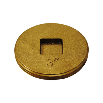 Brass Recessed Head Cleanout Plug, 3