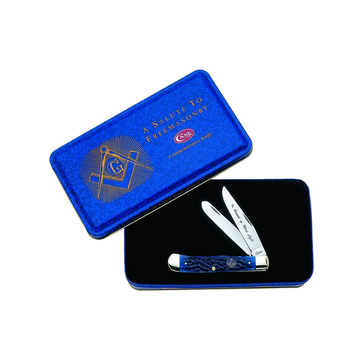 CA1058 WR XX Pocket Knife Blue Bone Masonic Trapper W/Gift Tin Item