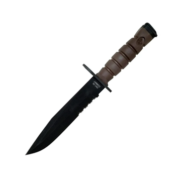 Ontario Knife Co OKC3S Marine Bayonet, Black Blade, Tan Hard Sheath