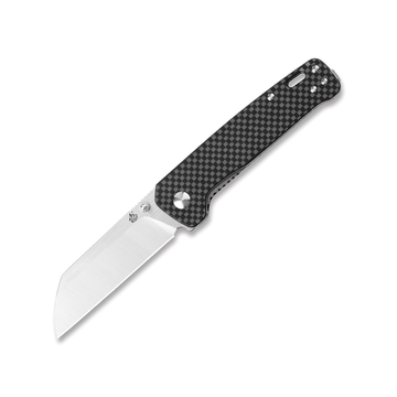 QSP Penguin Pocket Knife,D2 blade,Various Handle Option (carbon fiber overlay black G10 handle)