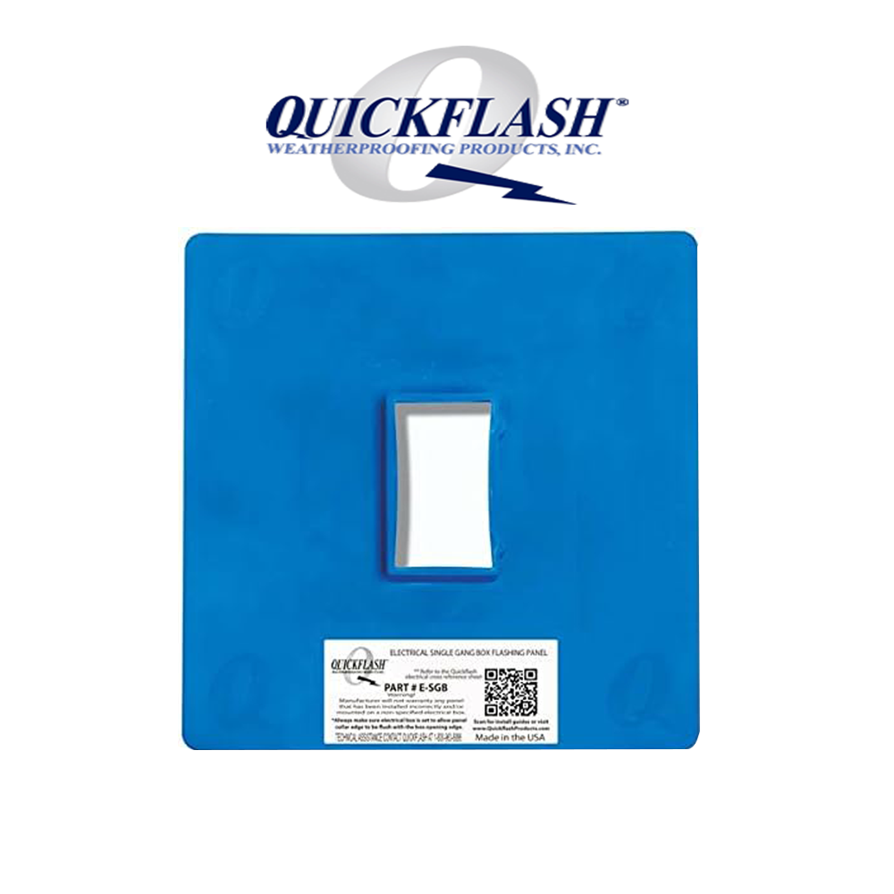 Quickflash Electrical Single Gang Box Flashing Panel E-SGB