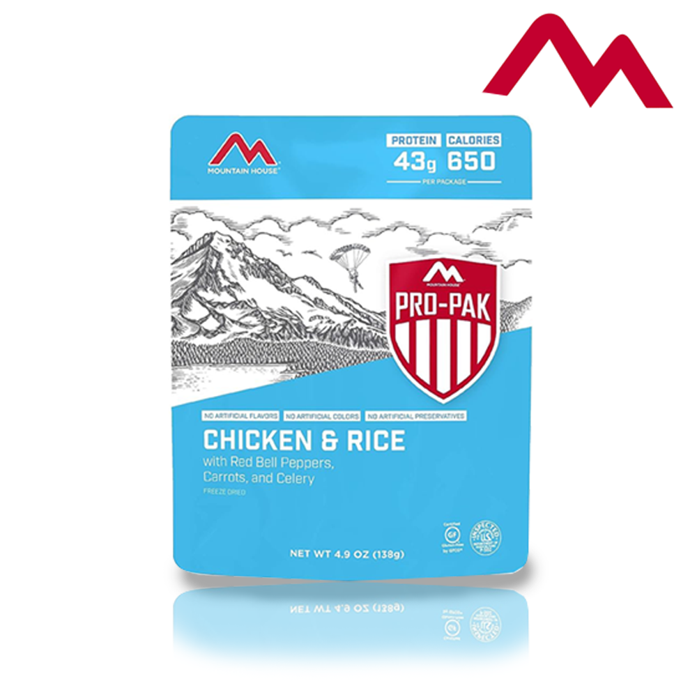 Mountain House Chicken & Rice Pro-Pak | Freeze Dried Backpacking & Camping Food | One Serving |Gluten-Free