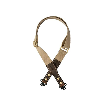 Cotton Web Rifle Sling - Adjustable - Khaki - Includes Swivels