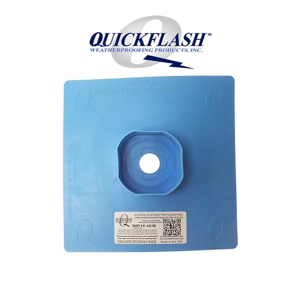 Quickflash E-4/0-SB Electrical 4/0 Octagon Steel Box Flashing Panel