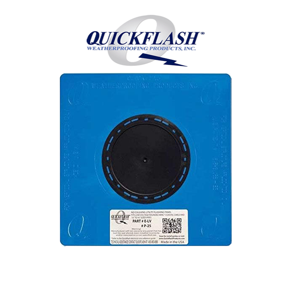 Quickflash P-25 or E-LV Plumbing, Gas & HVAC Flashing Panel (Box 12)Quickflash P-25 or E-LV Plumbing, Gas & HVAC Flashing Panel (Box 12)