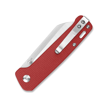 QSP Penguin Pocket Knife,D2 blade,Various Handle Option (Red micarta handle)