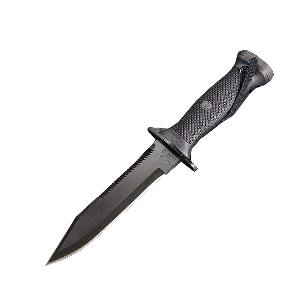 Ontario Knives 497 Navy Combat Fixed Blade Knife with Black Handle