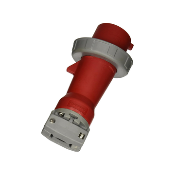 Pin and Sleeve IEC Plug, 3 Pole, 4 Wire, 30 amp, 3 Phase, 480V, Watertight