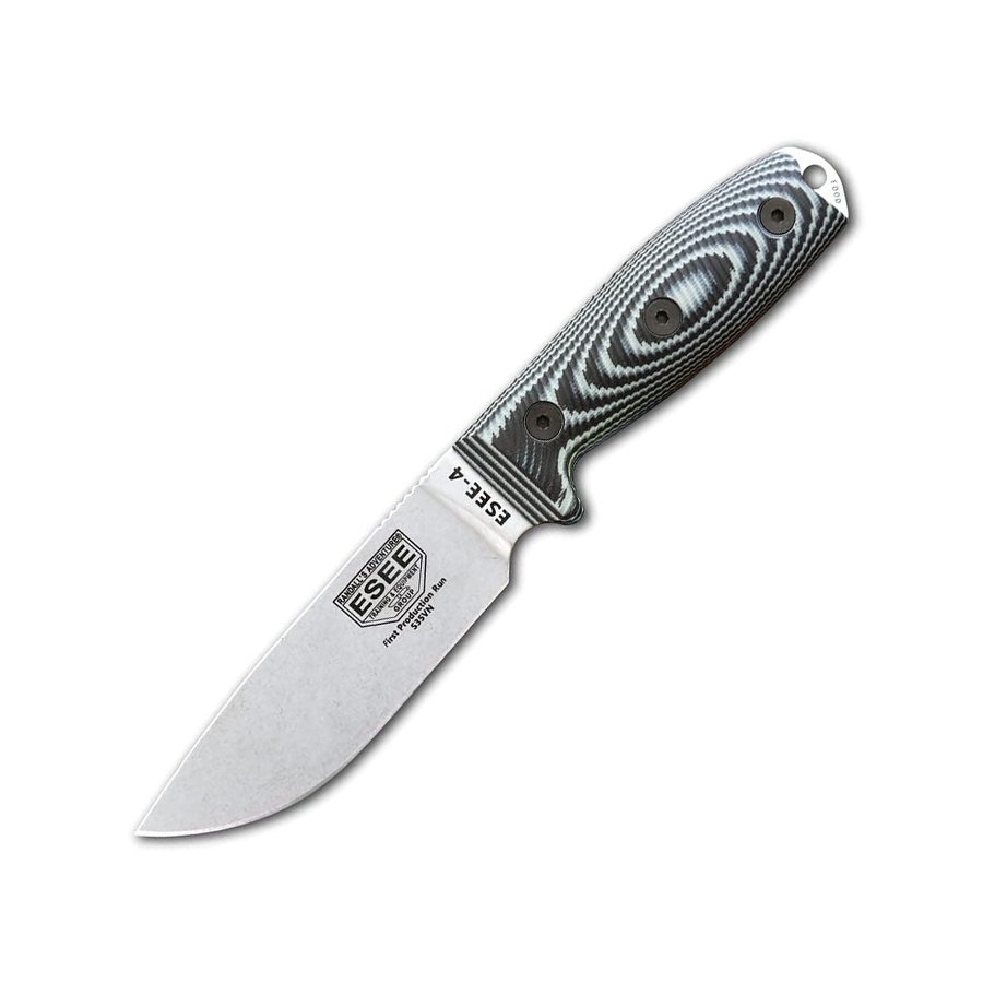 ESEE-4 Fixed Blade Knife, S35V Steel, Ambidextrous Sheath