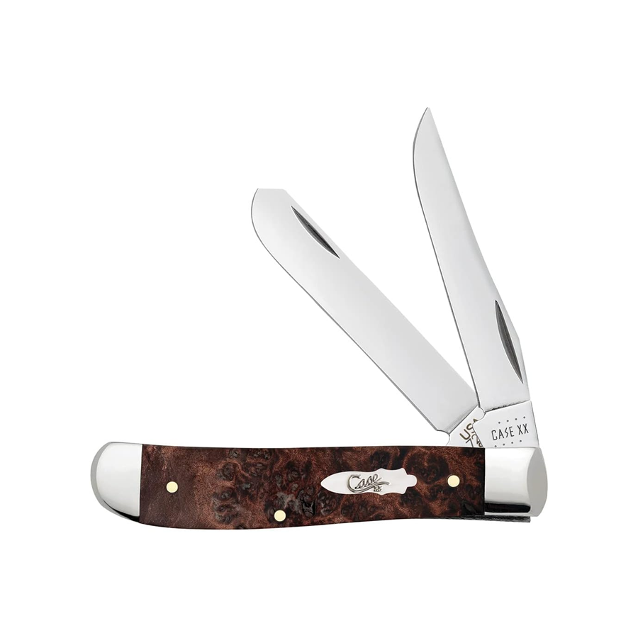 POCKET KNIFE MINI TRAPPER - BROWN MAPLE BURL WOOD