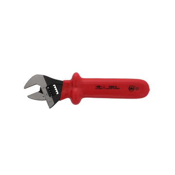 Insulated Adjustable Wrench, 8 in., Red