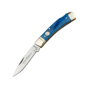 Lockback 2.95 Inch Pocket Knife, Smooth Dark Blue Bone