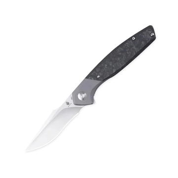 Kizer Grazioso Titanium& Carbon Fiber Pocket Knife, 20CV Steel EDC Knife, Flipper Knife with Clip, Ki4572A1