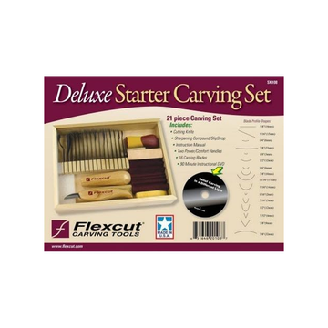 Flexcit Deluxe Starter Carving Set, with 16 Carving Blades