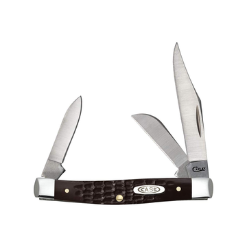 Pocket Knife Brown Synthetic Jigged Small Stockman, Length Closed: 2 5/8 Inches