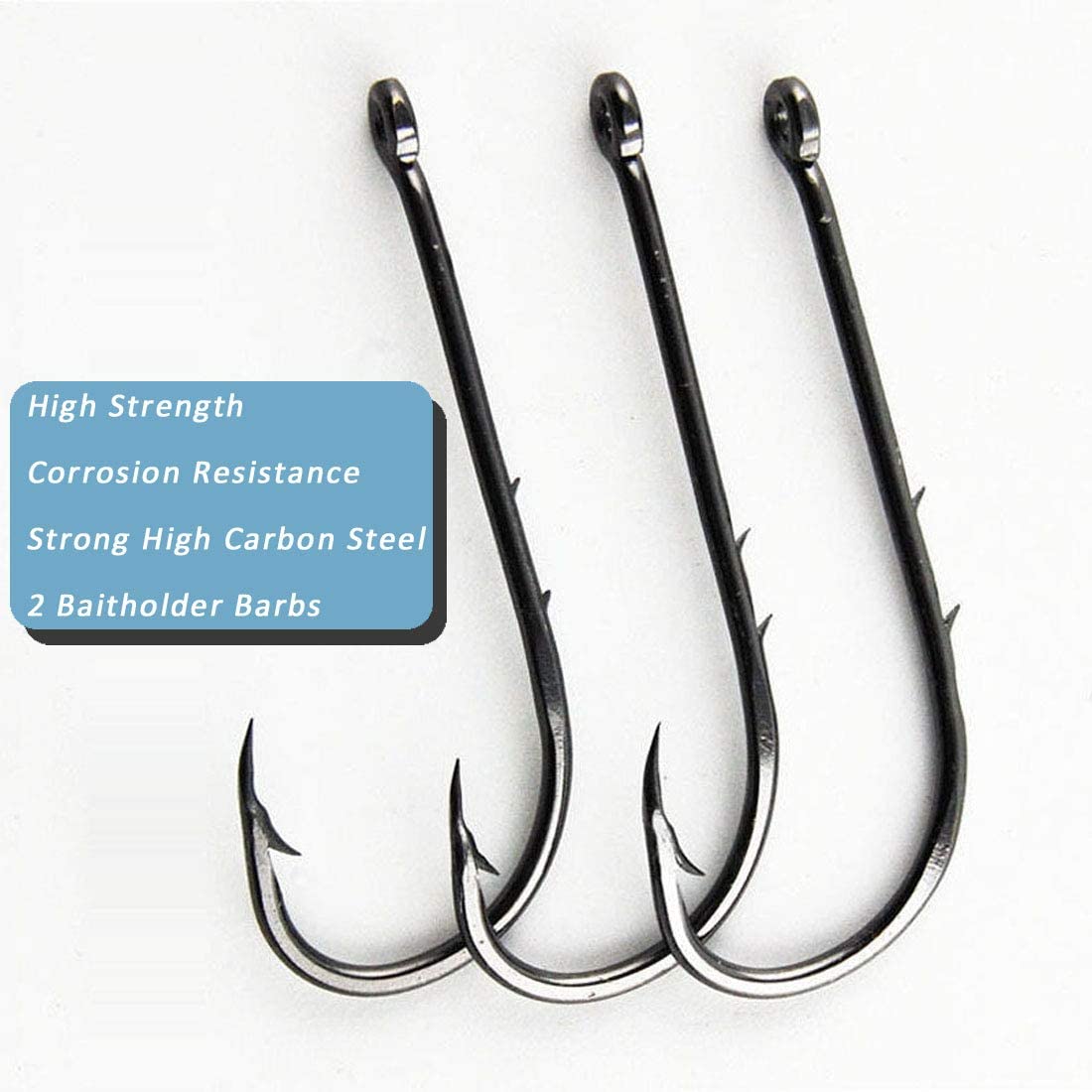 Hooks Black Carbon Steel Offset Fishing Hooks
