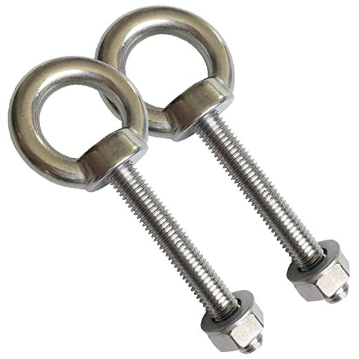 Stainless Steel Eye Bolt, 2pack M10 Shoulder Eye Bolts 3/8" X 2.75"