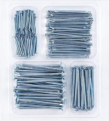 Hardware Nails for Hanging Pictures, 4 Size Zinc Tiny Nail Assorted Kit