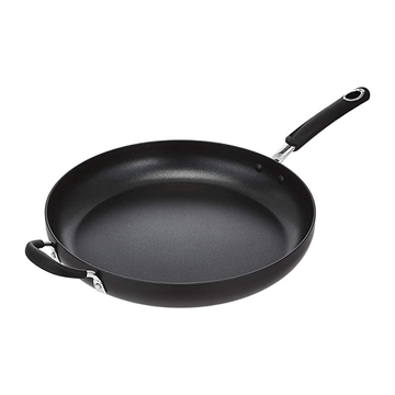 Basics Hard Anodized Non-Stick 14-Inch Skillet with Helper Handle, Black