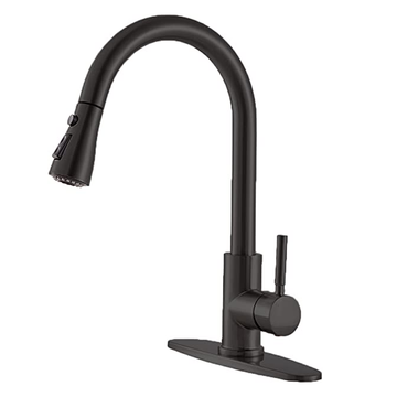 Matte Black Kitchen Sink Faucet,High Arc Single Handle Kitchen